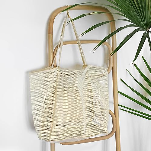 Mesh Beach Tote, Womens Shoulder Handbag, Beach Bag Mesh Beach Tote, Womens Shoulder Handbag, Beach Bag
